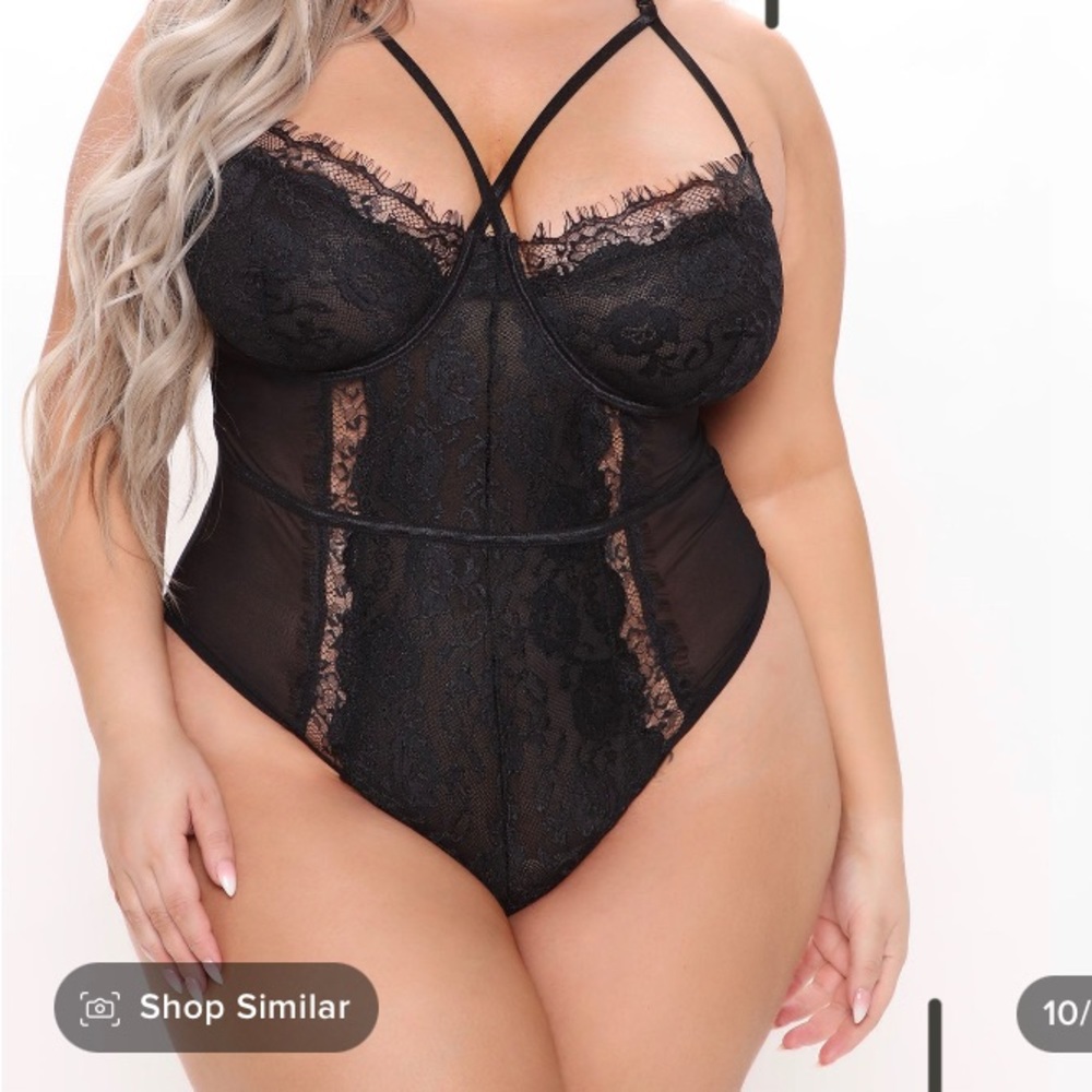 **NEVER WORN OR OPENED*FASHION NOVA SOMEBODY TO LOVE LACE TEDDY MUSTARD SIZE 3x